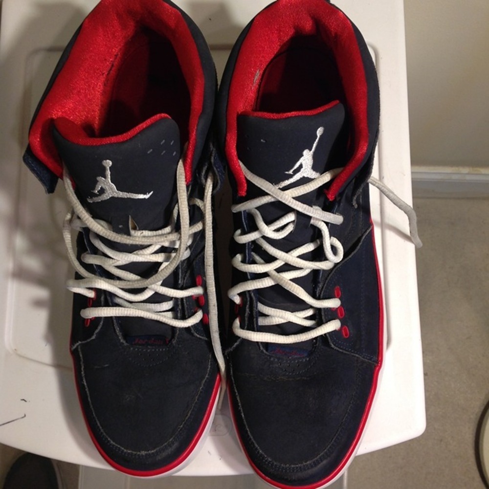 Jordan Lifestyle Sneakers Men's Size 12 Black Red Mid Top Casual Shoes
